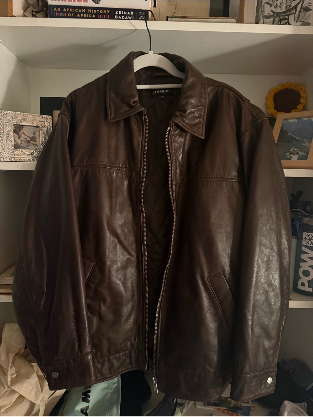 Lamarque Theia Dark Brown 100% Leather Bomber Jacket - Picture 4 of 5